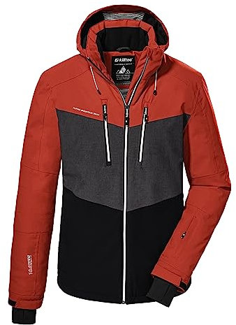 killtec Herren Skijacke/Funktionsjacke mit abzippbarer Kapuze und Schneefang KSW 45 MN SKI JCKT, dunkelorange, M, 38699-000