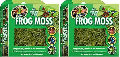 Zoo Med CF3-FME All Natural Frog Moss, 1.31 l, natürliches Moos, erhöht die Feuchtigkeit im Terrarium (Packung mit 2)