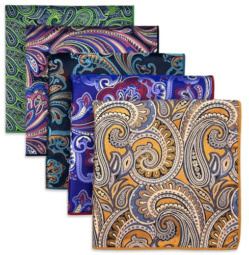 S&W SHLAX&WING 5 Pieces Assorted Pañuelo De Bolsillo Para Hombre Handkerchiefs Set 79