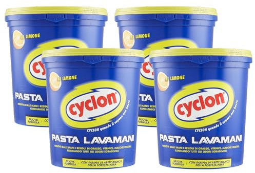 Pasta Lavamani, Al Limone, Rimuove Dalle Mani i Residui Di Grasso, Vernice, Macchie Vegetali Eliminando Tutti Gli Odori Sgradevoli 1000ml (4 Unità)