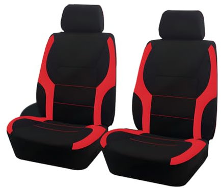 JNNJ 4 Stück Autositzbezüge Kompletter Satz, Mesh Vorderseite Autositzabdeckungen, Airbag-kompatibler Autositzabdeckungen, Ideale Passform & Perfekter Schutz Für Autositze(Rot)