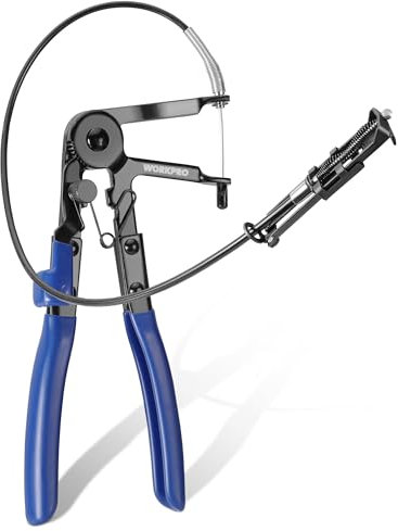 WORKPRO Pince à Collier de Serrage Durite avec Câble Bowden de 700 mm, Pince de Serrage à Fil Flexible et Longue Portée, Outil Automobile pour Colliers de Tuyaux de Carburant, Radiateur et Huile
