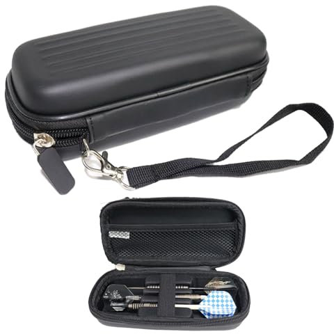 SOGHO Darttasche Premium, Dart Case, Dartpfeile Case, Für 3 Steeldarts Oder Softdarts Und Vielen Taschen Für Dart Flights Und Weiteres Zubehör (Schwarz)