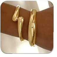 Rainhonor Chunky Gold Bangles Bracelets for Women Gold Cuff Bracelet Set Waterproof Non Tarnish Stack Bracelet for Women Gifts (Bangles style D)