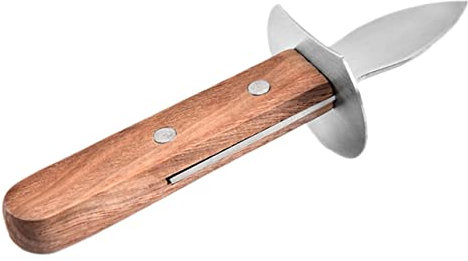 ULTECHNOVO Abridor De Ostras y Mariscos Cortador De Mango De Madera Acero Inoxidable