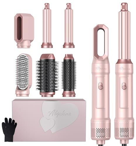Air Brush 6 en 1 Hair Styler Atopskins Air Styler 6 en 1 Sèche Cheveux 6 en 1 avec Seche Cheveux Brosse Soufflante, Brosse Seche Cheveux, Air Boucleur, Thermal Brush, Brosse Lissante, Cadeau Femme
