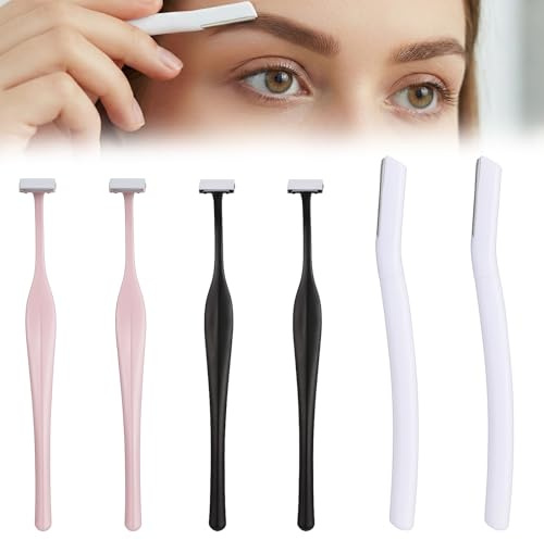 Juego de 6 maquinillas de afeitar para cejas, afeitadoras Dermaplane, maquinilla de afeitar de cara pequeña para pelusas de melocotón, herramientas exfoliantes multiusos para mujeres y hombres