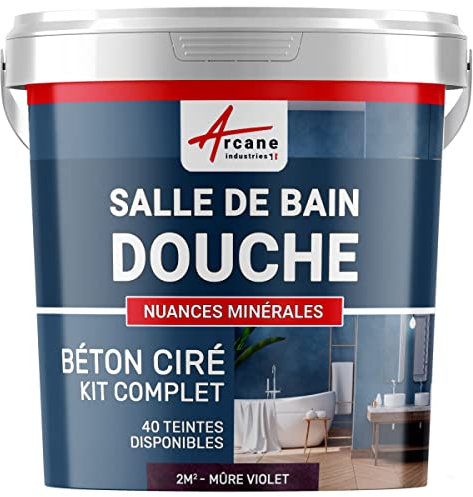béton ciré salle de bain, douche italienne, pièce d'eau, kit beton cire, salle de bains, douche italienne - 2 m² (en 2 couches) Figue - ARCANE INDUSTRIES