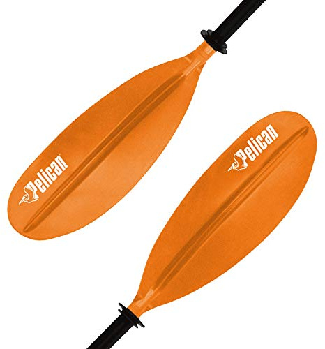 Pelican - Standard Kayak Paddle - Orange - 220 cm (86.6 in.) - Aluminum Shaft and a Durable Polypropylene Blade - 0/65° Blade Angle - with Drip Ring - PS1967-00