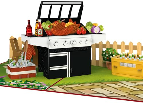 papercrush® Pop-Up Karte Grill - Vatertagskarte für Papa, Lustige 3D Geburtstagskarte mit Mini Gasgrill für Mann, Onkel & Freund, Geldgeschenk für Grillen, Einladung für Grillparty oder Grillabend