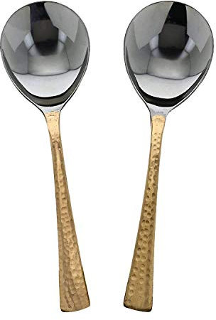 Zap impex Set di 2 cucchiai da portata in acciaio inox, stoviglie indiane per la casa e la cucina