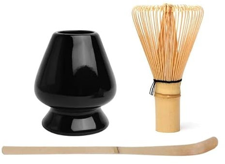 VITAU Set Matcha Frusta Cucchiaino Ciotola in Ceramica Set da tè Tradizionali Strumenti per La Preparazione del tè Accessori Regali di Compleanno