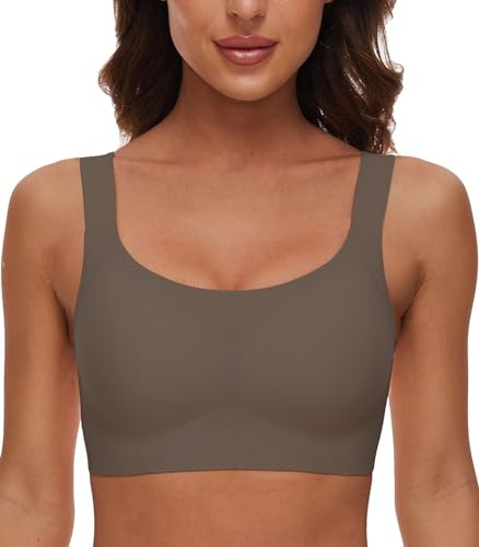CheChury Sujetador Sin Costuras Push Up Mujer Básico Tirantes Anchos Cómodo Acolchado Ropa Interior Tallas Grandes Elástico Con Tirantes Regulables
