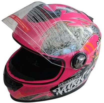 Kinder Integralhelm Mejia – Motorradhelm für Kinder, ABS-Schale, robuster Kinderhelm für Downhill, Quad und Motocross Pink (XXS)