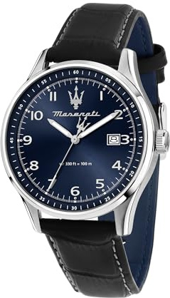 Maserati Herrenuhr, Uhrzeit, Datum, Analog, 42 mm, Lederarmband, SORPASSO-Kollektion – R8851124003