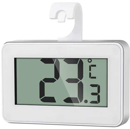 AiQInu Termometro Digitale Frigorifero, Magnetico Termometro Acquario con Gancio, Mini Termometro Frigo, Termometri Freeze per Casa, Ristoranti, Bar