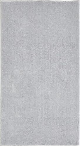 andiamo weicher Badezimmerteppich Arezzo - Badematte rutschfest, maschinenwaschbar und langlebig, saugfähiger Badteppich und Duschvorleger, 80 x 200 cm, Grau