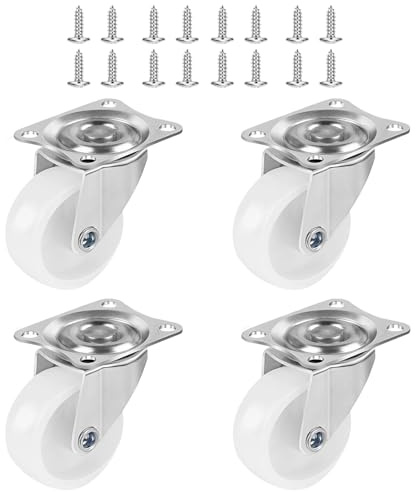 Ceeyoll 4 PCS Roulettes Pivotantes pour Meubles Lourds, Roulettes pour Meubles 40MM Roulette Charge Lourde Mini Pivotantes,Avec 16 vis,Adaptées Aux Berceaux,Support à Plantes.