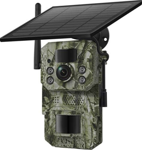 NAUDREVEL Cámara Fototrampeo 4G con GPS – Compatible con SIM, Solar con Batería, SD 32GB Incluida, Visión Nocturna HD, IP66, Ideal para Exterior y Campo, Compatible con App UBox Pro y UCon (Verde)