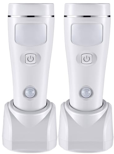 Enhon 2 Luci Notturna a LED con Sensore di Movimento Illuminazione Notturna Staccabile 4 in 1 Torcia da Muro con Rilevatore Movimento per Interruzione Corrente Emergenza