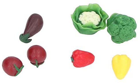 Puppenhaus-Miniaturen, Lebensmittel, realistisches Gemüseküchen-Spielset, Rollenspiel-Spielzeug für Kinder, hochwertiges Harzmaterial, Mini-Spiellebensmittel-Set im Maßstab 1:12