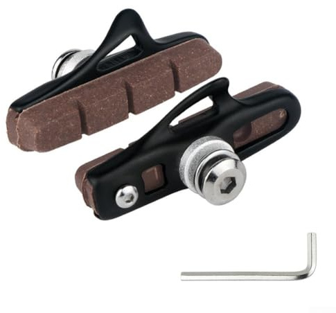 För kolfiber vägcykel fälgbromsklossar par 55 mm C bromsblock med aluminiumlegering och gummi med sandstyrspår för skydd (svart)