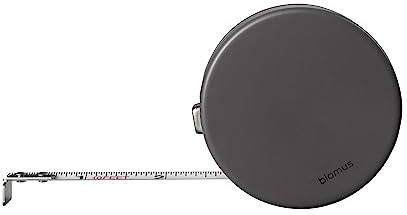 blomus -Gents- Bandmaß, Stylisches Design, Automatischer Rücklauf, Maximal Länge 3 M, 10Ft, 6,5 Cm, Farbe Warm Gray 66234