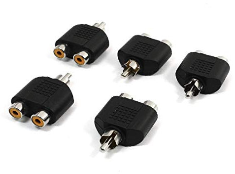 NEW LON0167 5PCS RCA Male Connector to 2 Female security Camera Splitter Connector Adapter(5PCS Cinch-Stecker auf 2 weibliche Überwachungskamera Splitter Connector Adapter