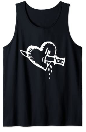 Dolchmesser durch Herz zeichnen Tank Top