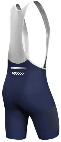 Lo.gas Pantalones cortos de ciclismo para hombre, pantalones cortos de ciclismo para hombre, gel acolchado con bolsillos, pantalones cortos de carretera, transpirables, de secado rápido, azul, L