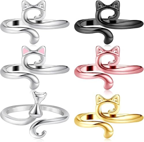 SHSHbuy Häkelringe,6 Stück Verstellbare Häkelringe Finger,Strick Häkelschlaufenringe für Finger,Halter Zubehör für Häkelringe Finger zum Quilten Basteln Zubehör