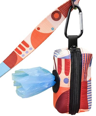 Supports de sacs à déjections canines pour laisses, distributeur de sacs à déjections canines - Support de rouleaux de sacs à crottes de chien à imprimé graphique,Support portatif de rouleaux de sacs