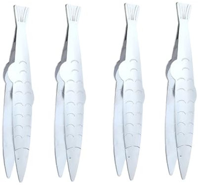 MAGICLULU 4pcs Stainless Steel Fishbone Tweezers Pig Hair Removers for Cooking Kitchen Essentials for Removing Goose Hair in Kitchen Tasks