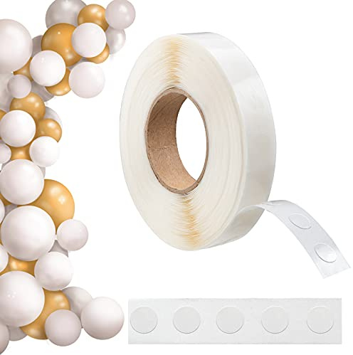 1000 puntos de pegamento (1 rollo) de doble cara para globos, cinta de globo extraíble, puntos pegajosos para bodas, Navidad, cumpleaños, fiestas, manualidades, manualidades y pegamento