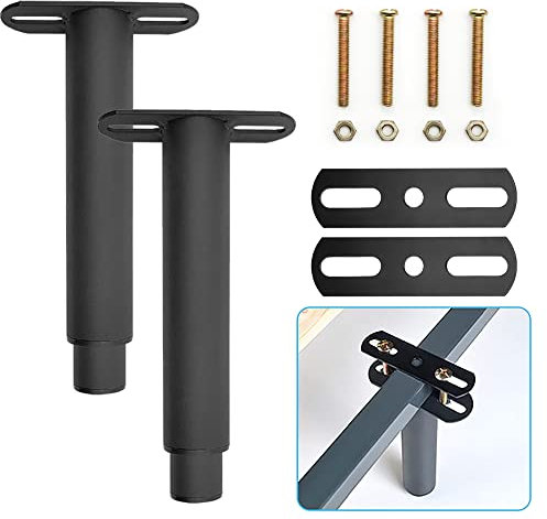 Oursouion Bettbeine Höhenverstellbar,Stützbeine 18cm Bettfüße für Bett Mittelbalken strapazierfähig Lattenrost, Metall-Stützfuss des Bettrahmens Lattenrost-Verstärkungsset für die meisten Betten