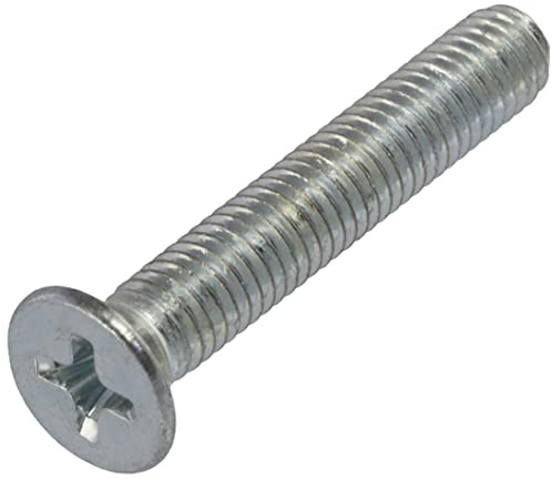 AERZETIX - C59679 - Juego de 100 tornillos de metal M5x30mm con cabeza fresada PH2 - DIN 965 - en acero al carbono - dureza 4.8 - acabado galvanizado - para fijación tornillo destornillador montaje