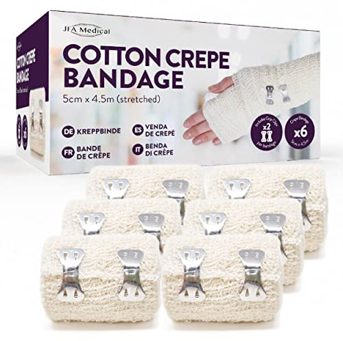 JFA Medical Cotton Crepe Bandages 5cm x 4.5m - Box of 6