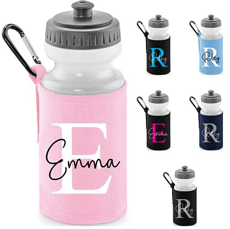 Chicken Craft Custom Name & Initial Water Bottle for Kids - Personalised Childrens Drinks Bottle for School, Nursery, and Sports Activities - Ideal for Boys and Girls