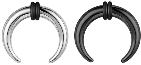 ZS 2 Pezzi Pincher Tapers Septum Anelli, 2G 4G 6G 8G 10G 14G 16G Buffalo Ferro Cavallo Barella Espansore Piercing Per Stretching Naso Orecchio Donne Uomini (10g, 11mm)