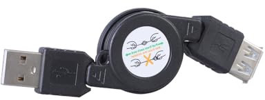 divuukyi Cable de extensión USB 2.0 macho a hembra, cable retráctil de sincronización de datos, cable de carga de 73 cm, cable USB macho a hembra