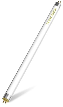 Lamptobe Tubo Fluorescente T4 6W 232MM - Bombilla Fluorescente 2 Pines G5 Blanco Suave 3500K Luces T4 para Debajo de Armarios de Cocina, 232MM Incluyendo Clavijas/ 218MM Excluyendo Clavijas (1-Pack)