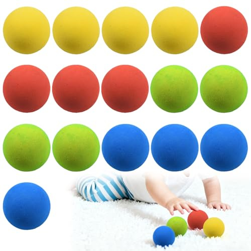 VIDSTW 16 Pezzi Palla di Spugna EVA Palline Spugna per Bambini Palla Gommapiuma Diametro 5 CM Palline Gommapiuma Colorato per Feste Bambini Feste Compleanno Attività Genitori-figli