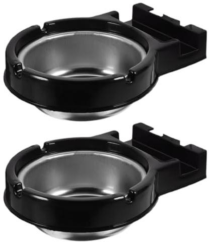 DOITOOL Wall Mounted Ashtray and Cigarette Butt Disposal Bin, 2pcs Stainless Steel Black Smoking Box for Bathroom Toilet Home Office Commercial Use