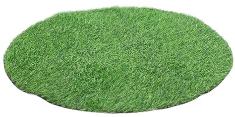 Tapis de gazon artificiel rond de 99,1 cm – 2,5 cm d'épaisseur – Tapis d'herbe synthétique vert pour extérieur, terrasse, pelouse, jardin, chemin de table décoratif