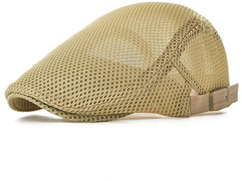 KUYOU Skärmmössa för män, sommarmössa, mössa, mössa, platt mössa, Beige, one size