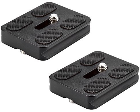 NEEWER Lote de 2 Unidades PU-50 50 mm, Bandeja rápida Universal de Metal con Tornillo de 1/4 Pulgadas, Compatible con estándar para cámara de Fotos trípode rótula (Negro)
