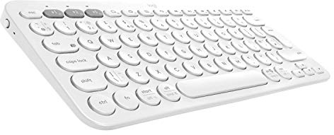 Logitech K380 Tastiera Bluetooth Multidispositivo per Windows, Apple iOS, ‎Bluetooth Wireless, Design Compatto, PC/Mac/Laptop/Smartphone/Tablet, Layout Italiano ‎QWERTY, Bianco
