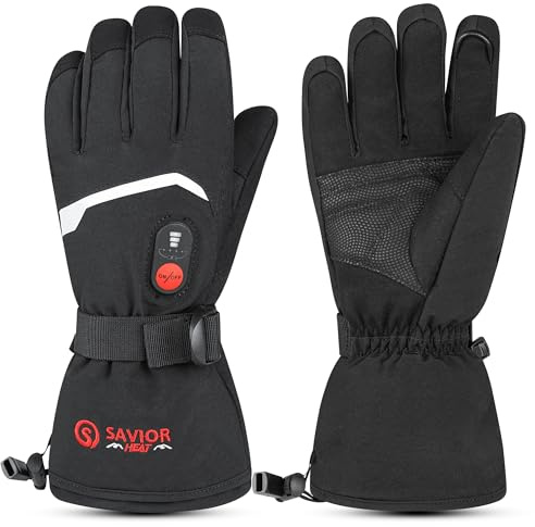 SAVIOR HEAT Heated Gloves Electric Rechargeable Battery Men Women 7.4V Heating Gloves Winter Ski Motorcycle Work Snowboarding Hunting Hiking Camping Walking