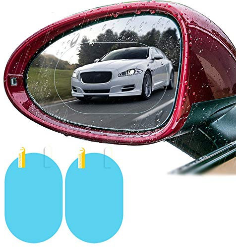 YANGWEN Film de rétroviseur de Voiture 2 Pcs Film Anti-buée étanche Autocollant Protecteur Anti-buée pour Voir Le rétroviseur extérieur clairement Les Jours de Pluie pour Les Voitures Camions Motos