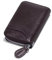 Womens Credit Card Holder Small RFID Blocking Ladies Wallet with Stainless Steel Zipper Excellent Genuine Leather Accordion Wallets Case for Women ID Compact Slim Blocked Zip Accordian Cards Coffee
